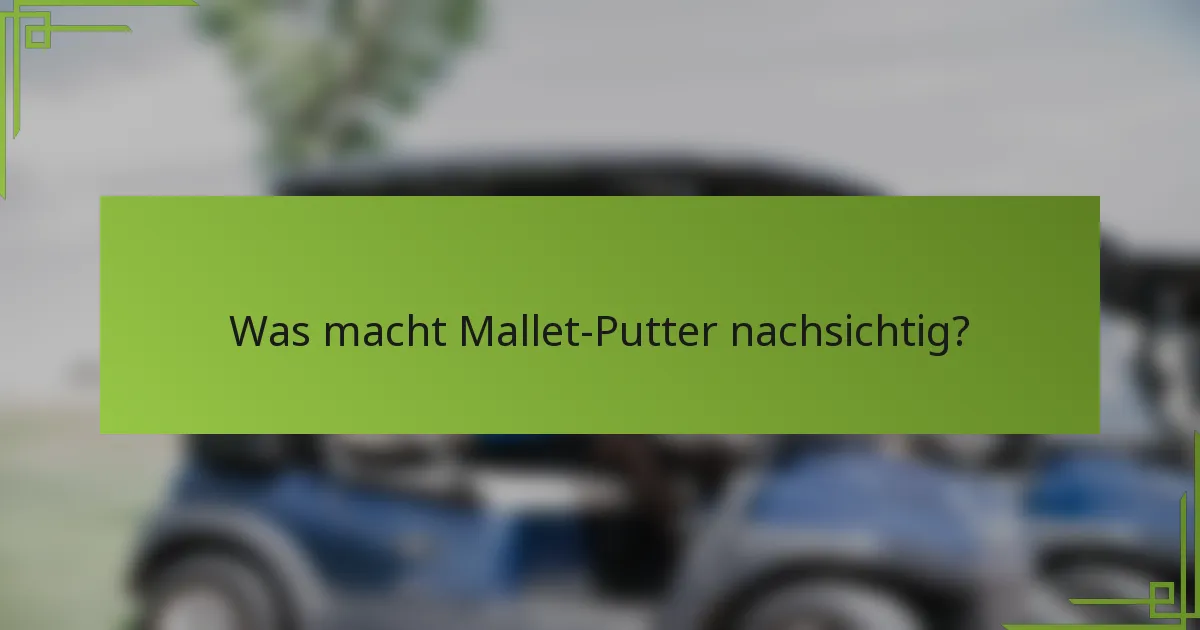 Was macht Mallet-Putter nachsichtig?