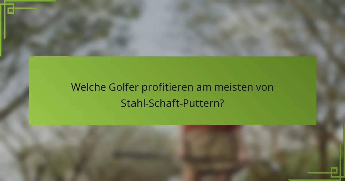 Welche Golfer profitieren am meisten von Stahl-Schaft-Puttern?