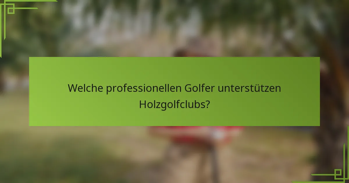 Welche professionellen Golfer unterstützen Holzgolfclubs?