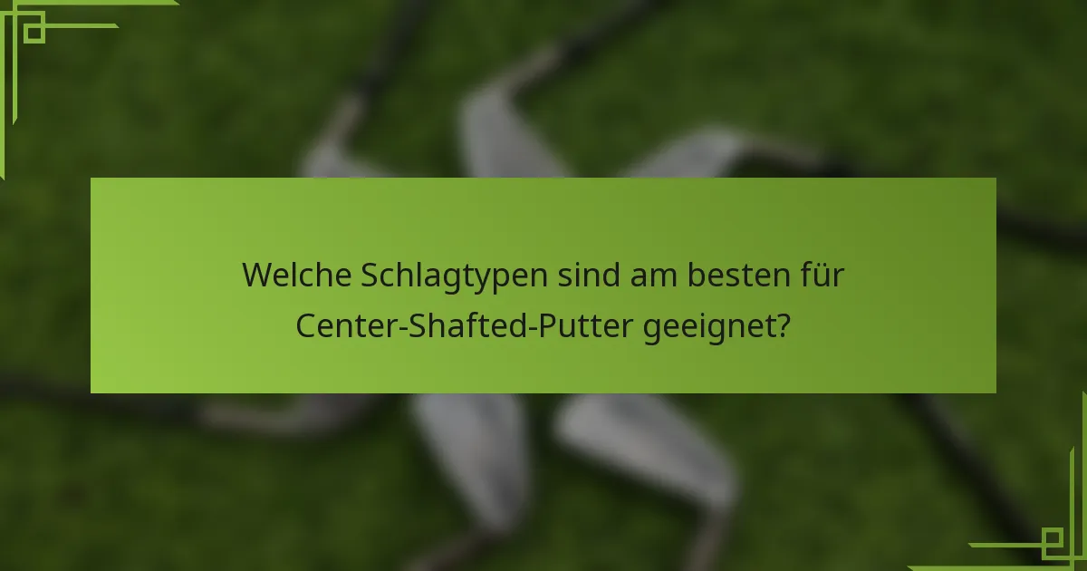 Welche Schlagtypen sind am besten für Center-Shafted-Putter geeignet?