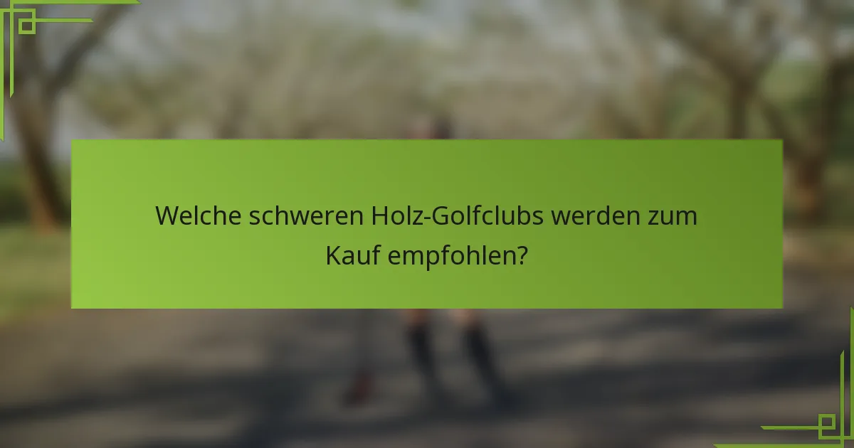Welche schweren Holz-Golfclubs werden zum Kauf empfohlen?