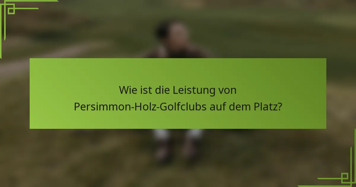 Wie ist die Leistung von Persimmon-Holz-Golfclubs auf dem Platz?