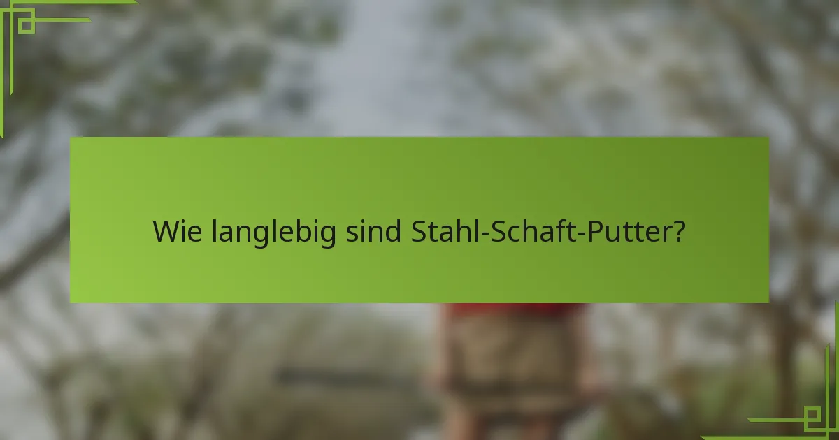 Wie langlebig sind Stahl-Schaft-Putter?