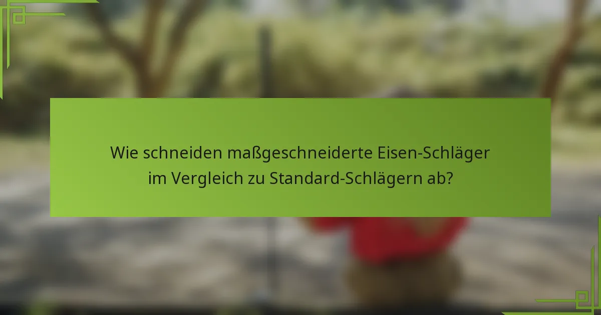 Wie schneiden maßgeschneiderte Eisen-Schläger im Vergleich zu Standard-Schlägern ab?