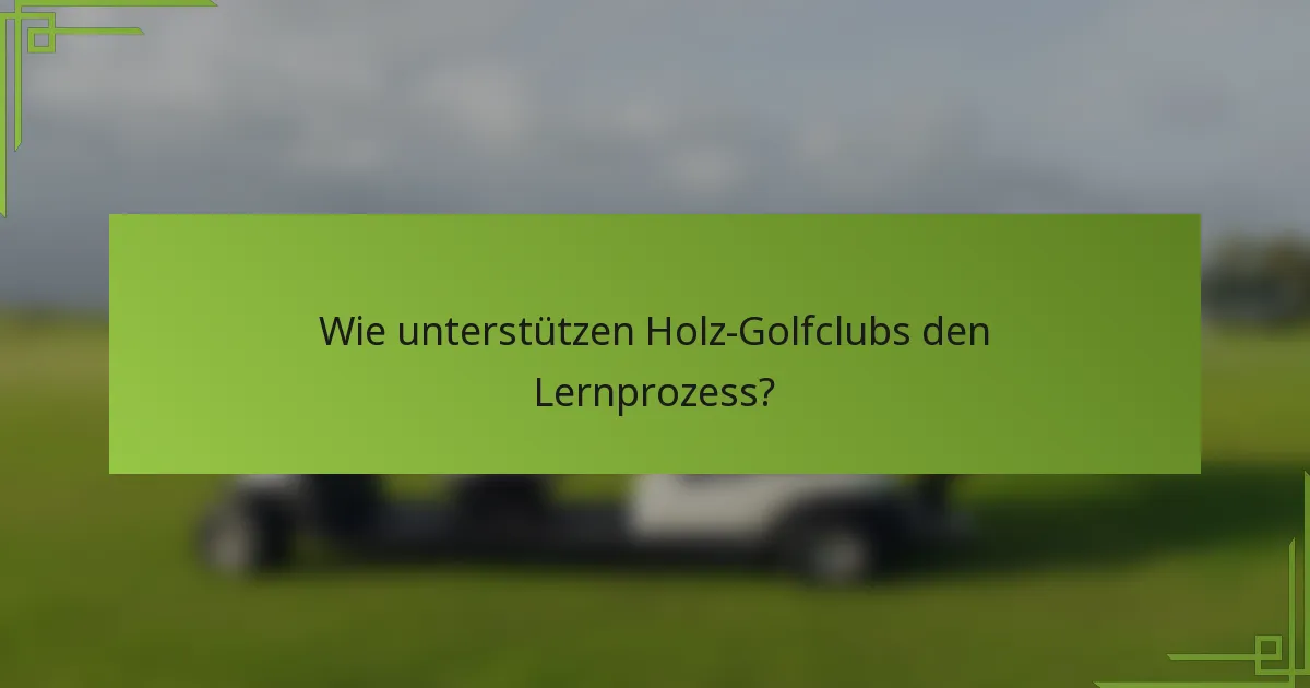 Wie unterstützen Holz-Golfclubs den Lernprozess?