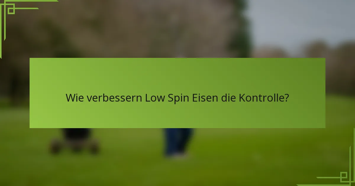 Wie verbessern Low Spin Eisen die Kontrolle?