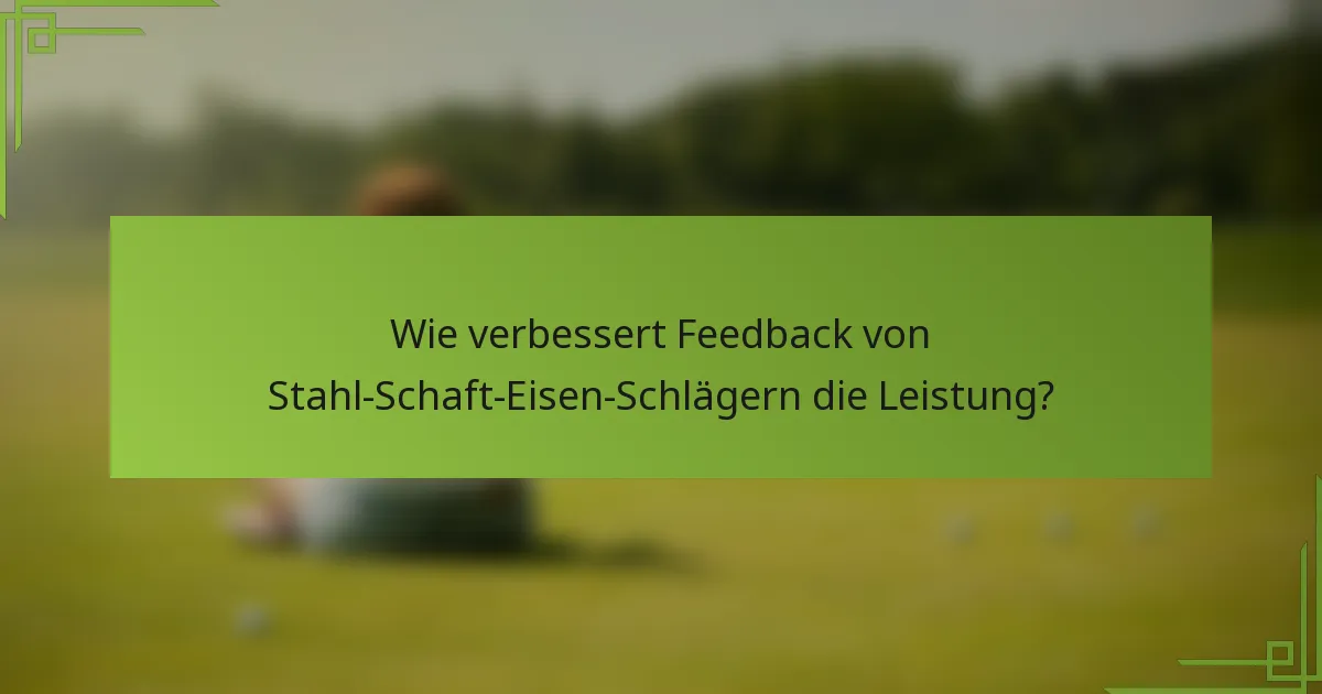 Wie verbessert Feedback von Stahl-Schaft-Eisen-Schlägern die Leistung?