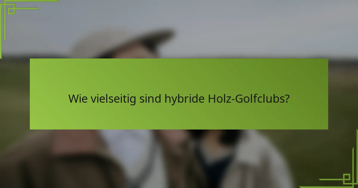 Wie vielseitig sind hybride Holz-Golfclubs?