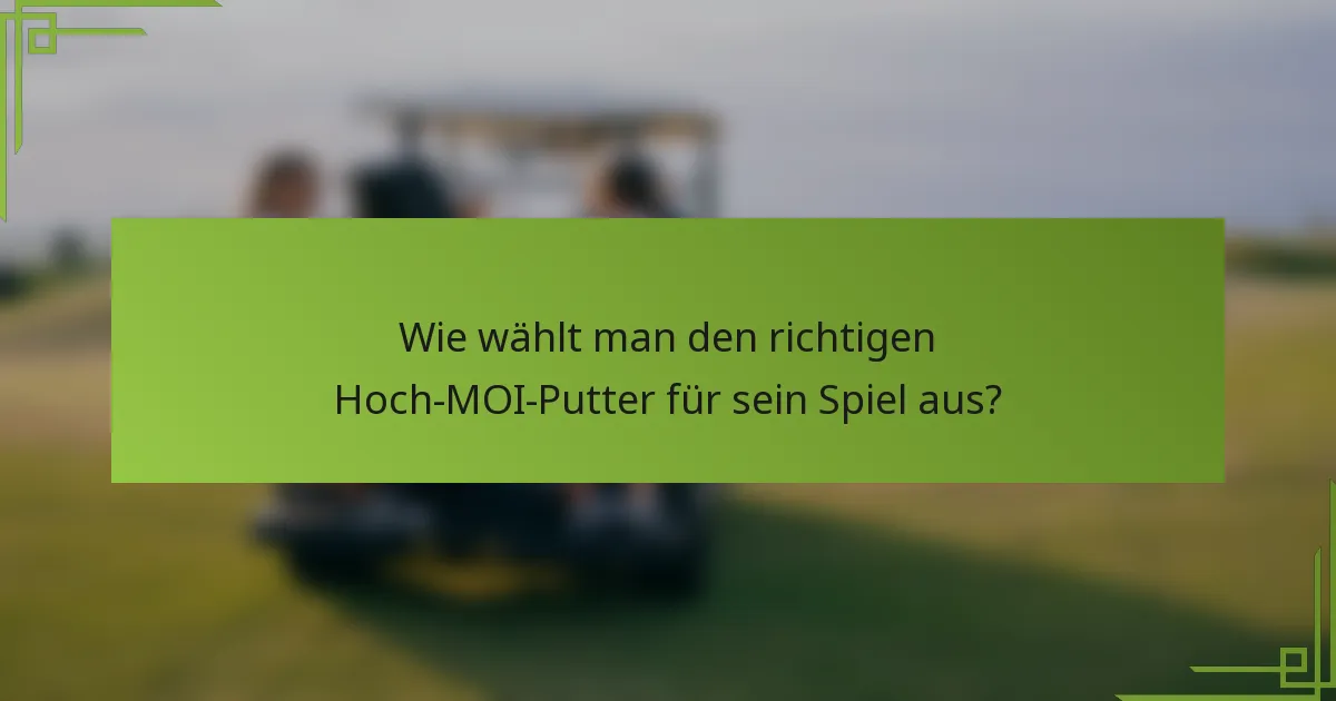 Wie wählt man den richtigen Hoch-MOI-Putter für sein Spiel aus?